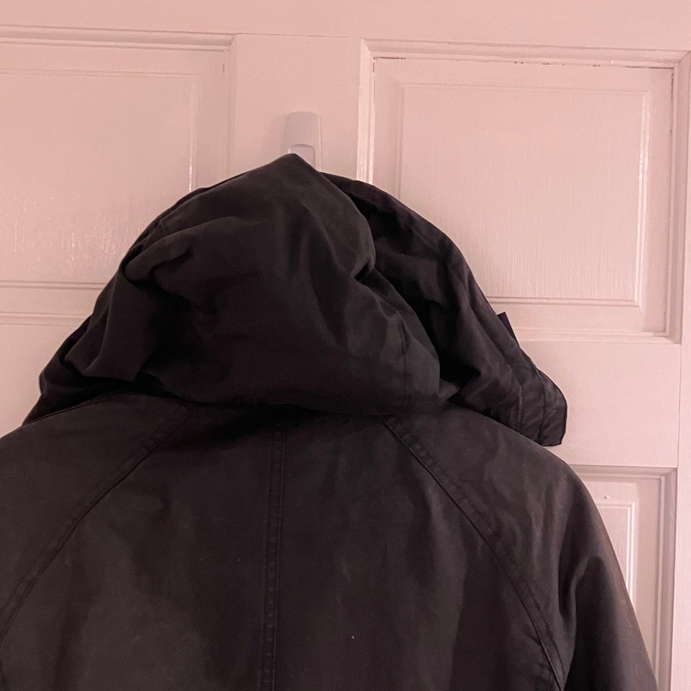 Barbour Black Waxed Beadnell Jacket with Detachable Hood - Picture 6 of 8